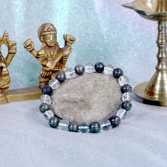 Super raw pyrite bracelet (Clear quartz + pyrite)