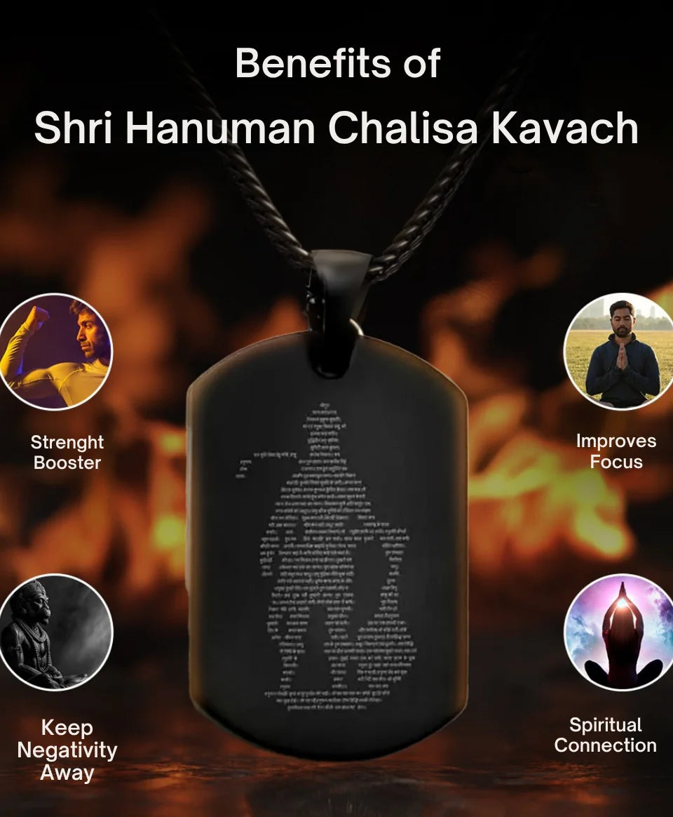 Hanuman Ji kawach pendant (Black)