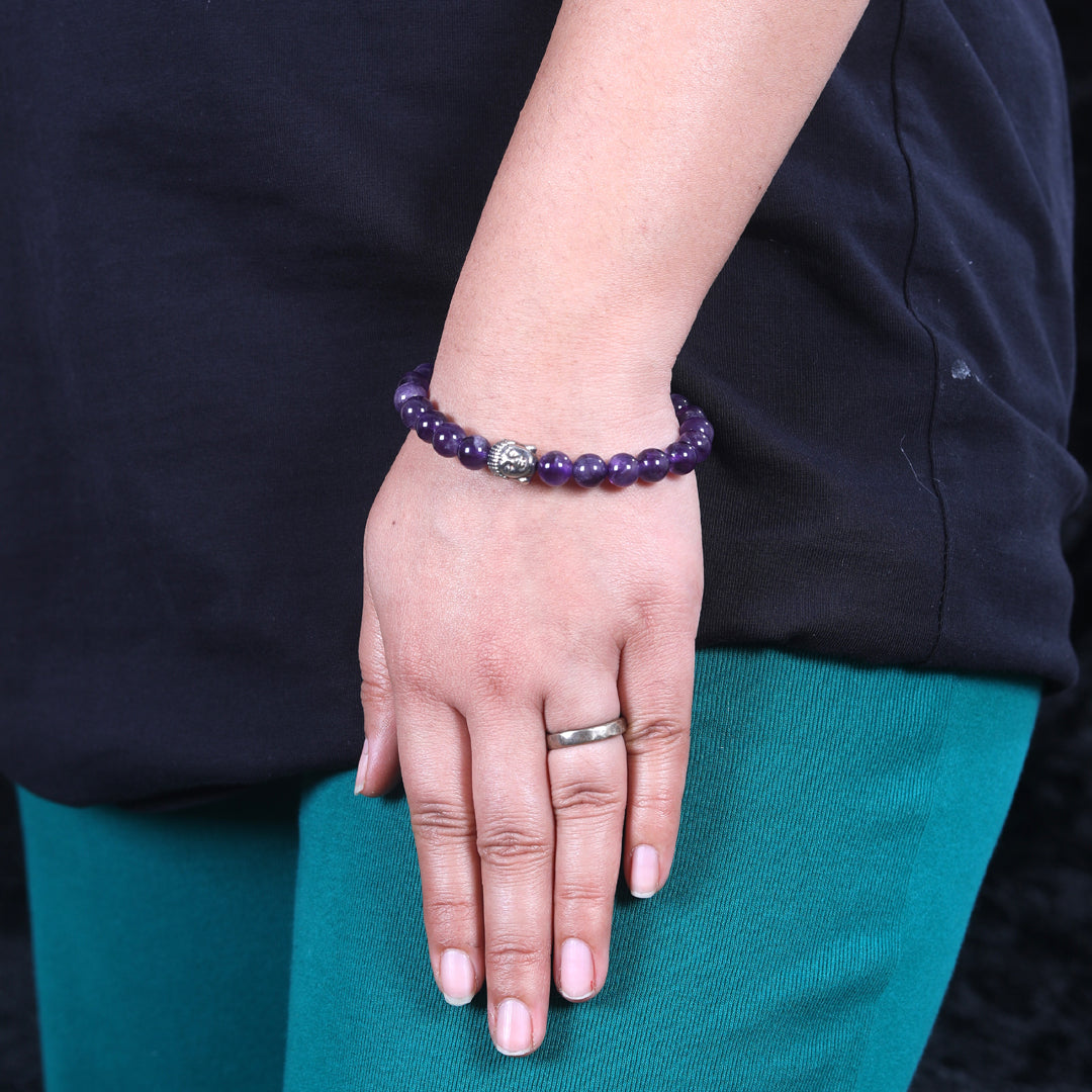 Energised Amethyst Bracelet - 10x Stronger (Energised from Prachin Iskon Temple Delhi)