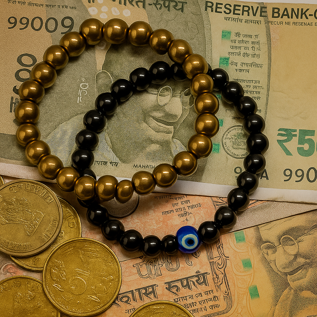 Dhan Rakshak Combo (Golden Hematite with Nazar Kawach)