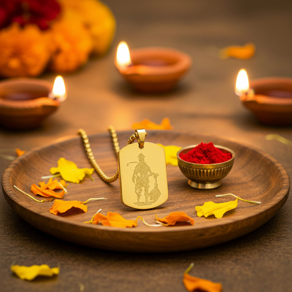 Hanuman Ji kawach pendant (Golden)
