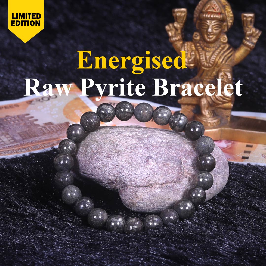 Energised Raw Pyrite Bracelet - 10x Stronger (Energised from Prachin Iskon Temple Delhi)