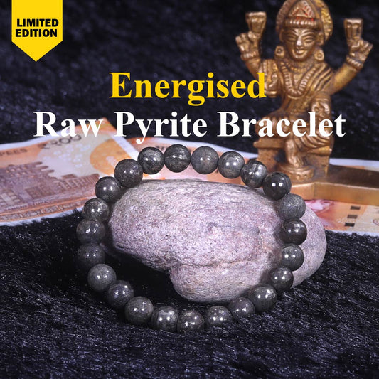 Energised Raw Pyrite Bracelet - 10x Stronger (Energised from Prachin Iskon Temple Delhi)
