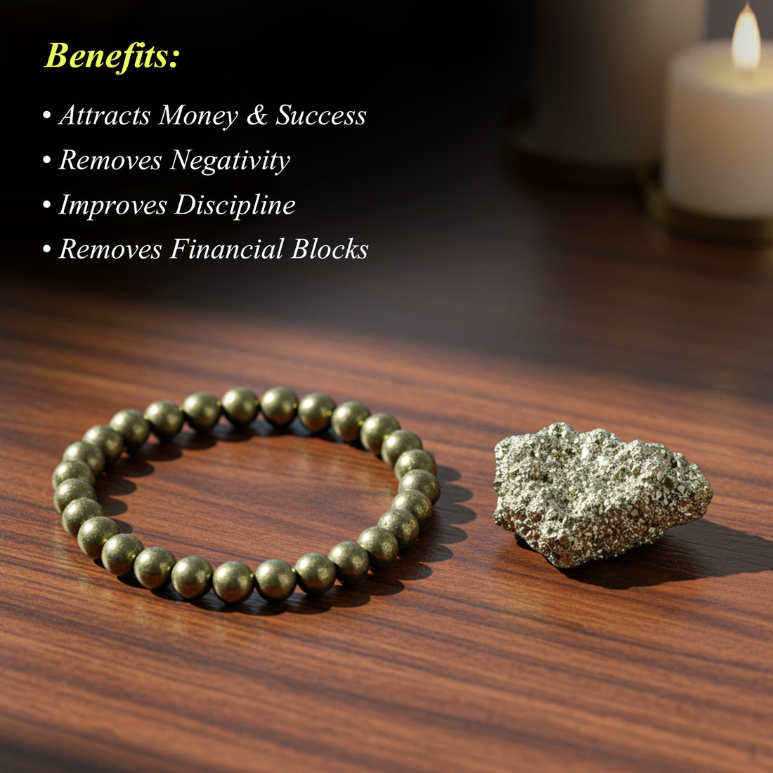 Raw Pyrite Combo (Raw Pyrite bracelet with Raw Pyrite crystal)