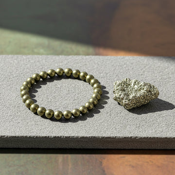 Raw Pyrite Combo (Raw Pyrite bracelet with Raw Pyrite crystal)