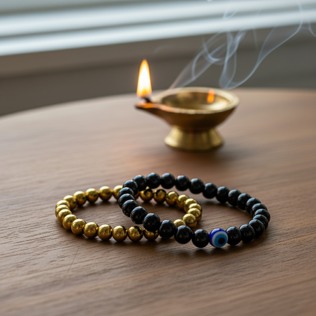 Richie Rich Combo (Golden Hematite with Nazar Kawach)