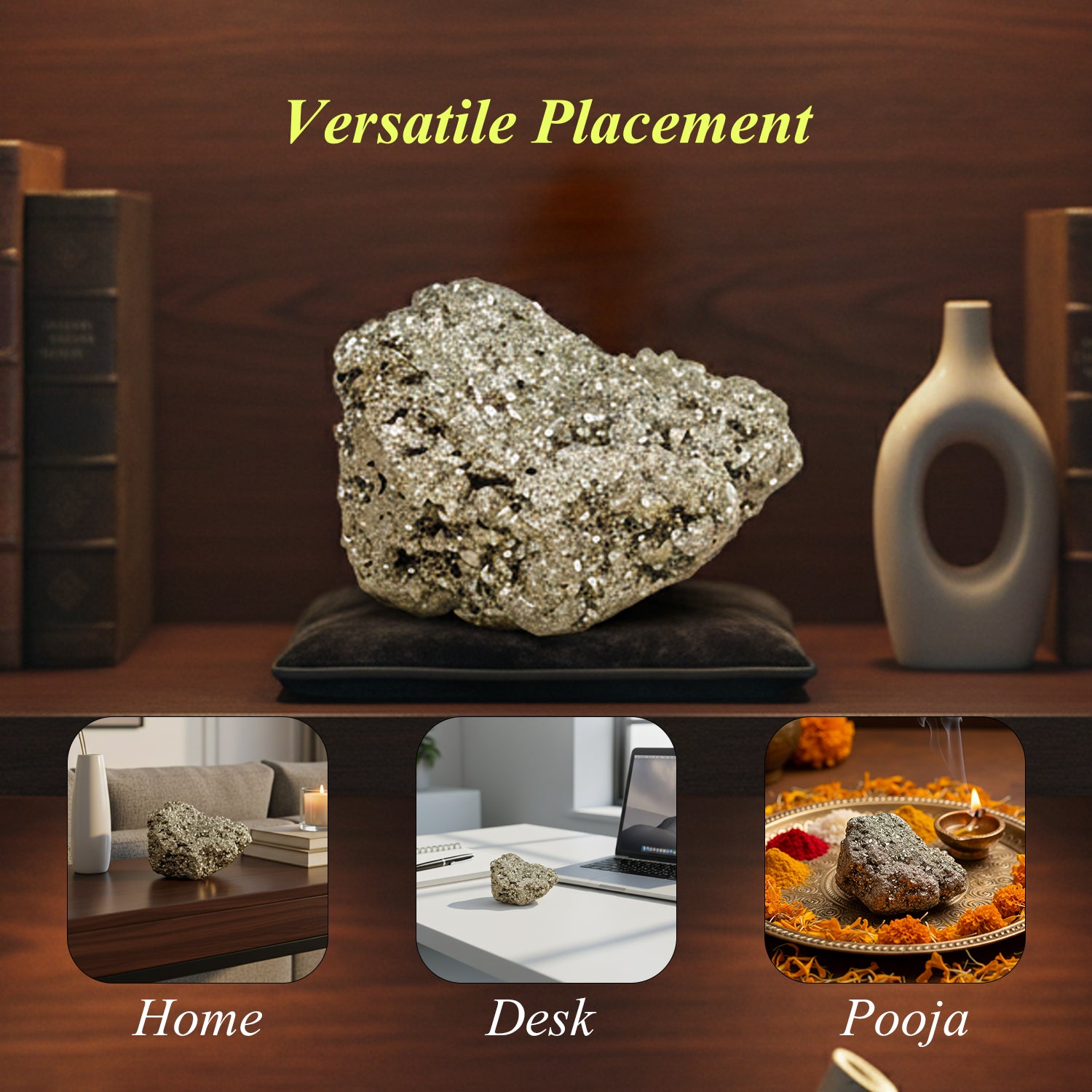 Raw Pyrite Crystal (Medium 150gm-250gm)