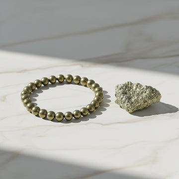 Raw Pyrite Combo (Raw Pyrite bracelet with Raw Pyrite crystal)
