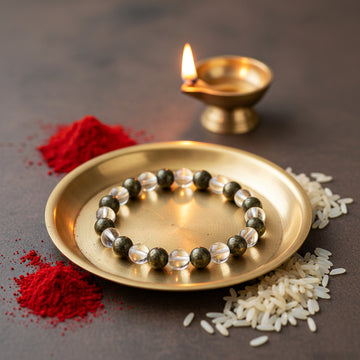 Super raw pyrite bracelet (Clear quartz + pyrite)