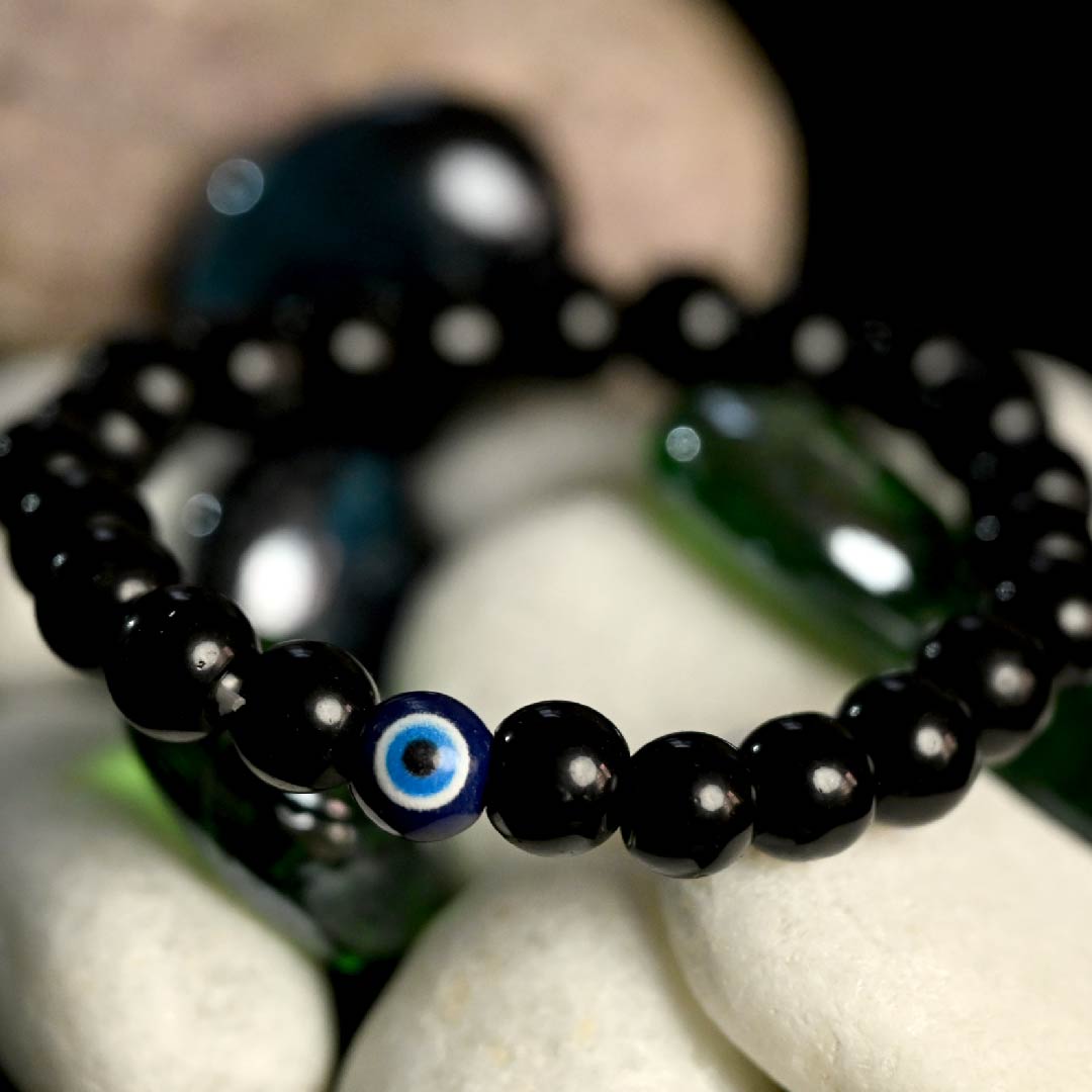 Nazar kawach bracelet (With black Obsidian)