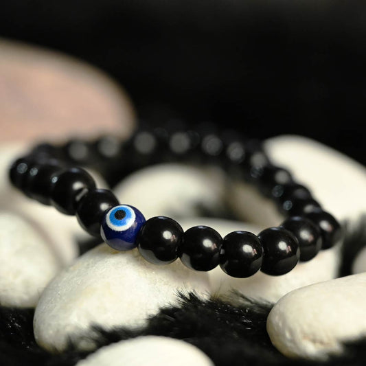 Nazar kawach bracelet (With black Obsidian)