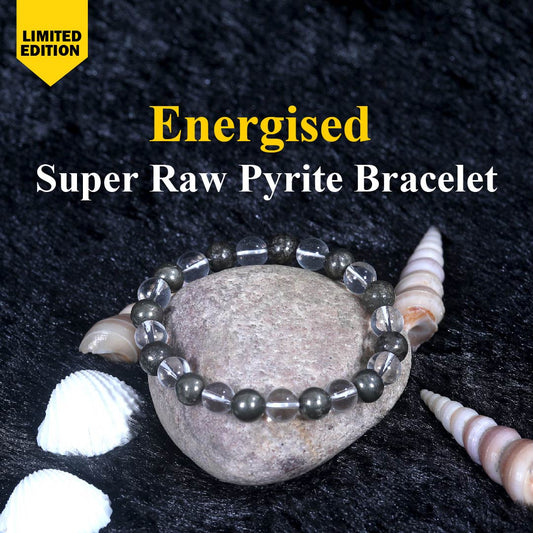 Energised Super Raw Pyrite Bracelet - 10x Stronger (Energised from Prachin Iskon Temple Delhi)